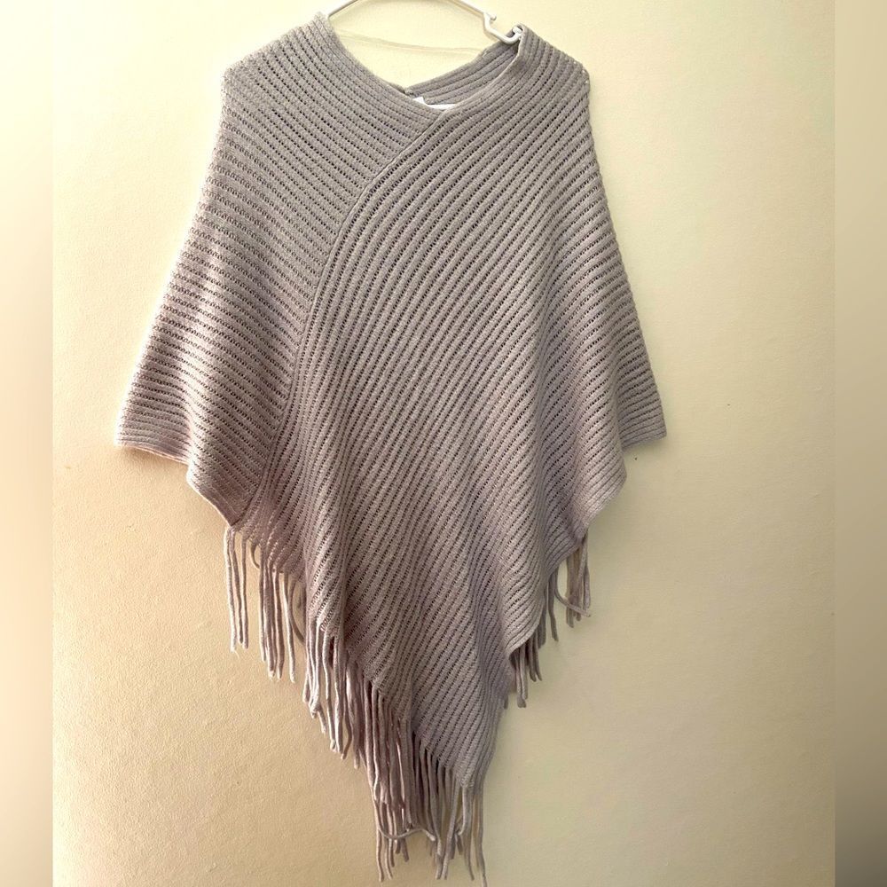 Gray Poncho-Sweater Size Small-Medium Like New